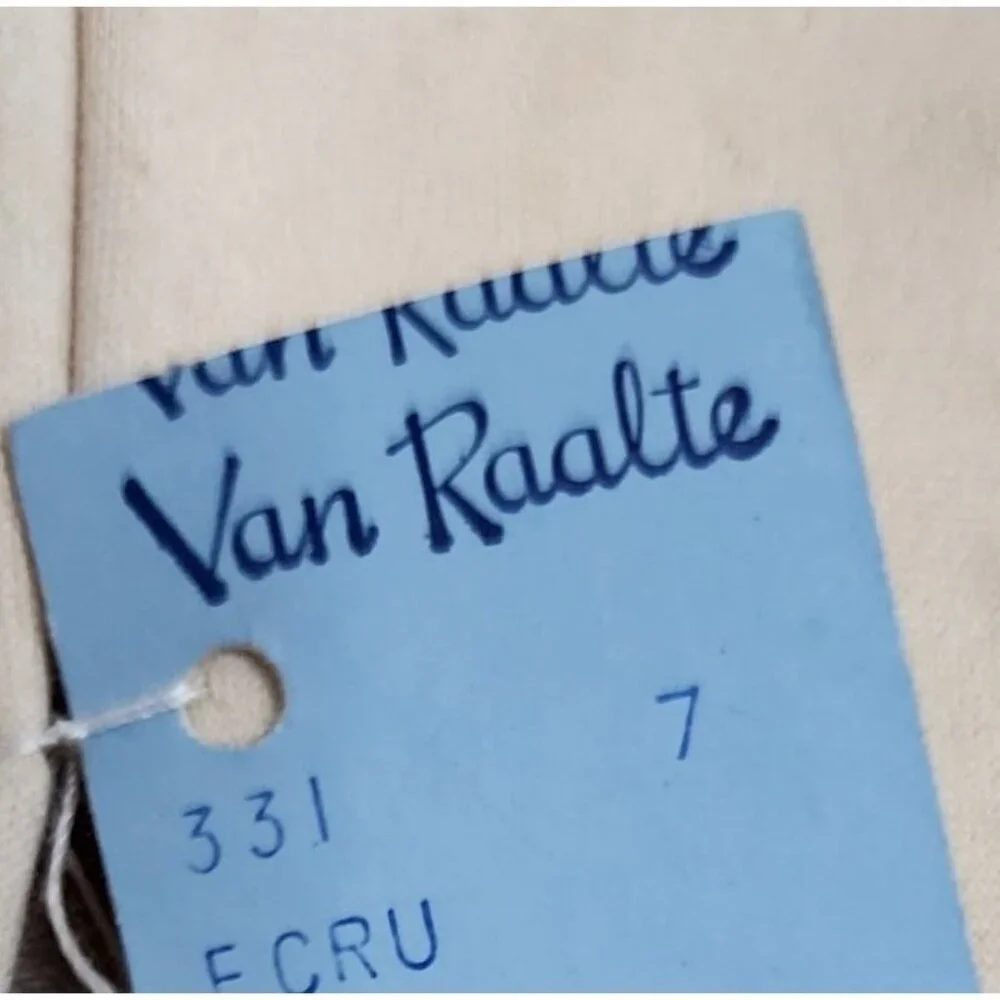 VAN RAALTE 1950s VINTAGE COTTON BLEND GLOVES SIZE 7 – ECRU EMBROIDERED NEW